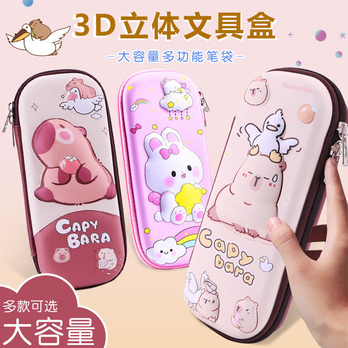 Wholesale Cartoon Pencil Case for Primary School Students Large Capacity Storage