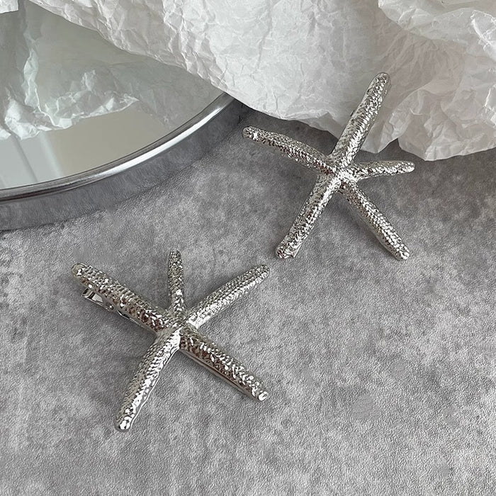 Wholesale silver Starfish Hairpin Women's Bangs Duckbill Clip Sweet Cool Hot Girl Side Clip Side Broken Hair Hairpin Hair Accessories Hair Accessories