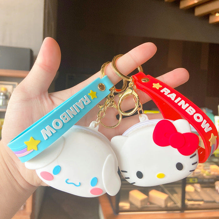 Wholesale Cartoon Cat Silicone Coin Purse Keychain JDC-KC-YD104