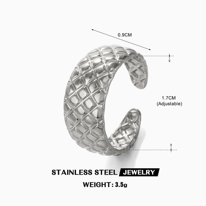 Wholesale Stainless steel female hip hop Gold Plated Rings Adjustable rings