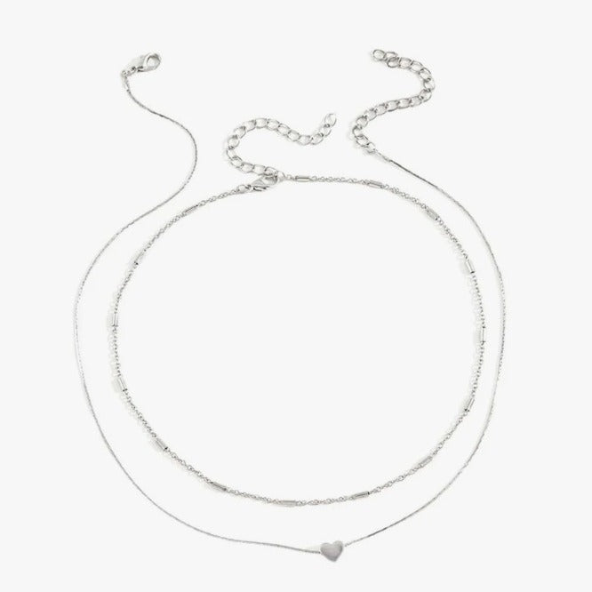 Wholesale Neck Chain Double-layer Love Stacked Collarbone Chain Collarbone Chain
