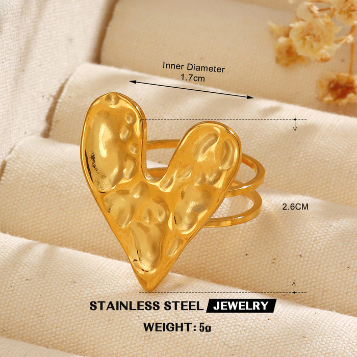 Wholesale Women's Adjustable rings Heart-Shaped Stainless steel rings