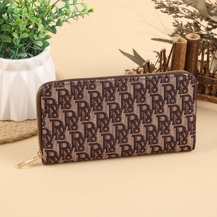 Wholesale PU Leather Long Wallet with Retro Print Design Large Capacity MOQ≥3