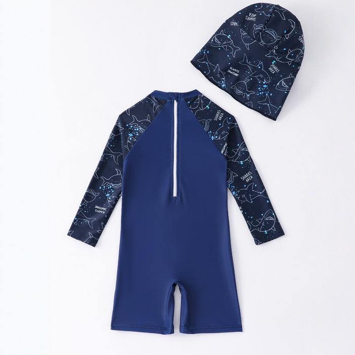 Wholesale Children's swimsuit one-piece sunscreen quick drying long sleeved swimsuit