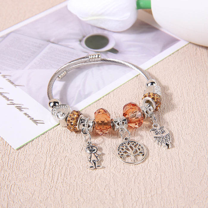 Wholesale Fashionable titanium steel bracelet, personalized pendant, crystal bracelet, versatile and high-end bracelet