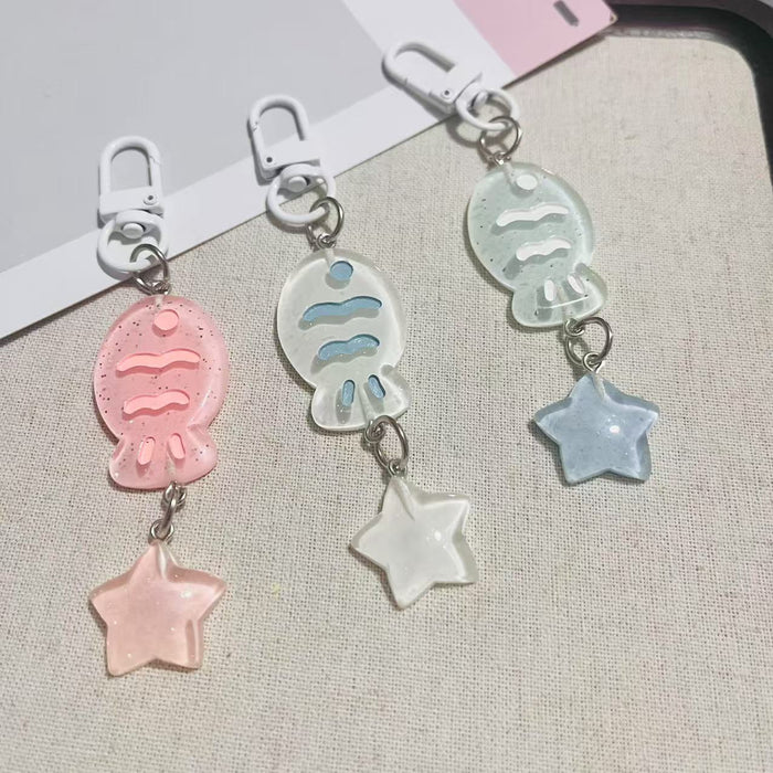 Wholesale Trendy Colorful Tropical Fish Keychain Pendant Stylish Girl Gift Plastic Resin Bag Charm Boutique Resale Accessory