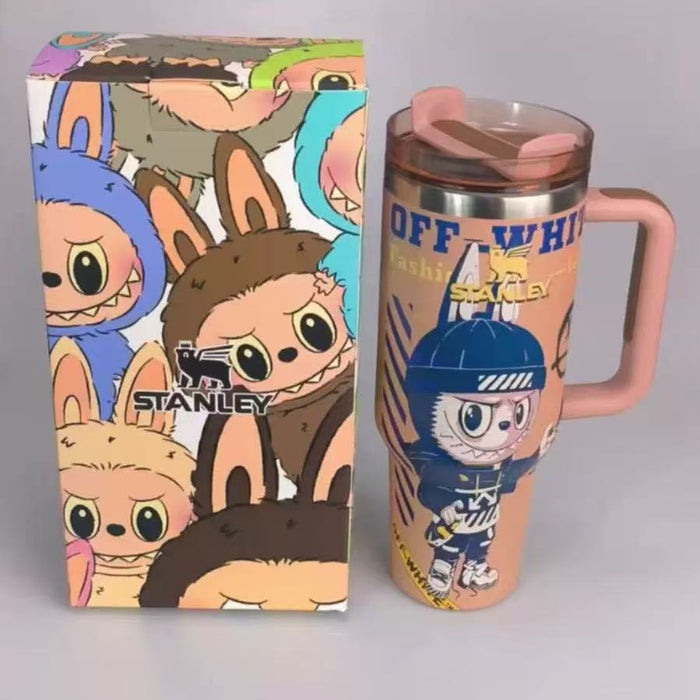 Wholesale 304 stainless steel tumbler cup 40oz cartoon car cup straw ice cup