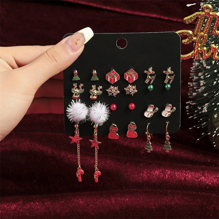 Wholesale Christmas earring combination cartoon cute  elk earring set