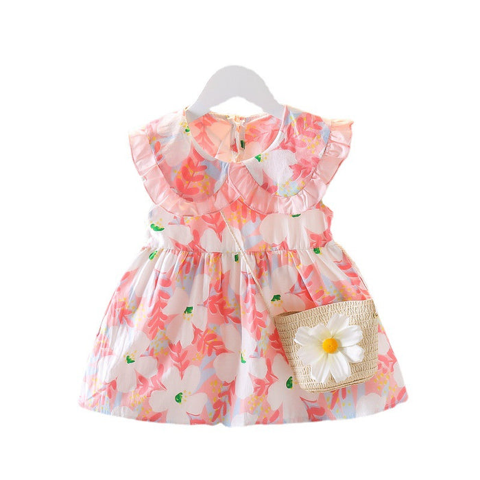 Wholesale Girls Sleeveless Dresses New Summer Children's Stylish Floral Dresses Baby Small Children Korean Summer Clothes JDC-CTS-MianY013