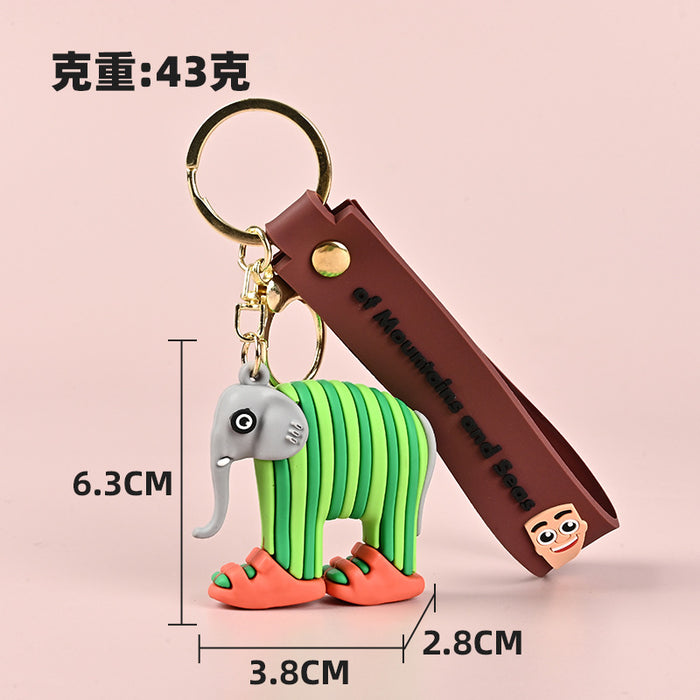 Wholesale Mythical Creatures PVC Keychain Cute Monkey and Banana Design Bag Charm Boutique MOQ≥10