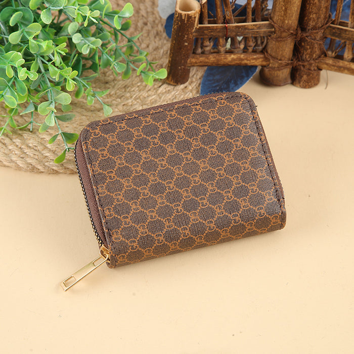 Wholesale Short Pattern Multi-card Slot Zipper Wallet JDC-WT-HNG003