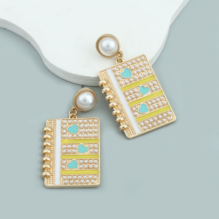 Wholesale notebook fashion all-match women's enamel love pendant earrings