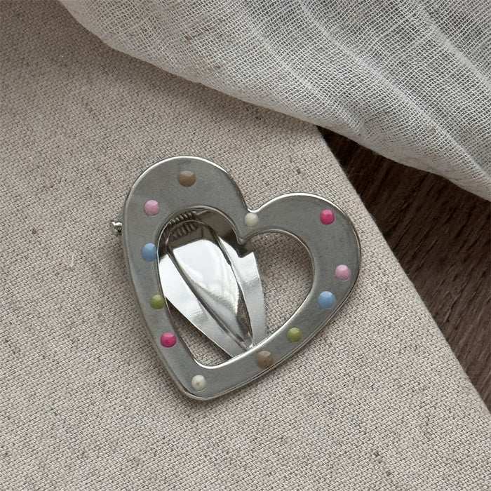 Wholesale Silver Metal Hair Clips with Colorful Dots