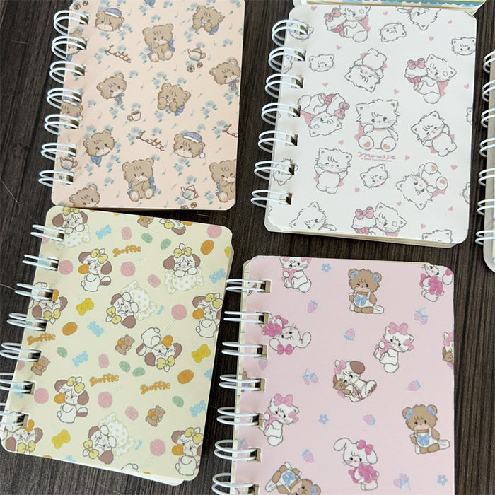 Wholesale 4 Sets of A7 Small Coil Cartoon Paper Notebook JDC-NK-YYC004