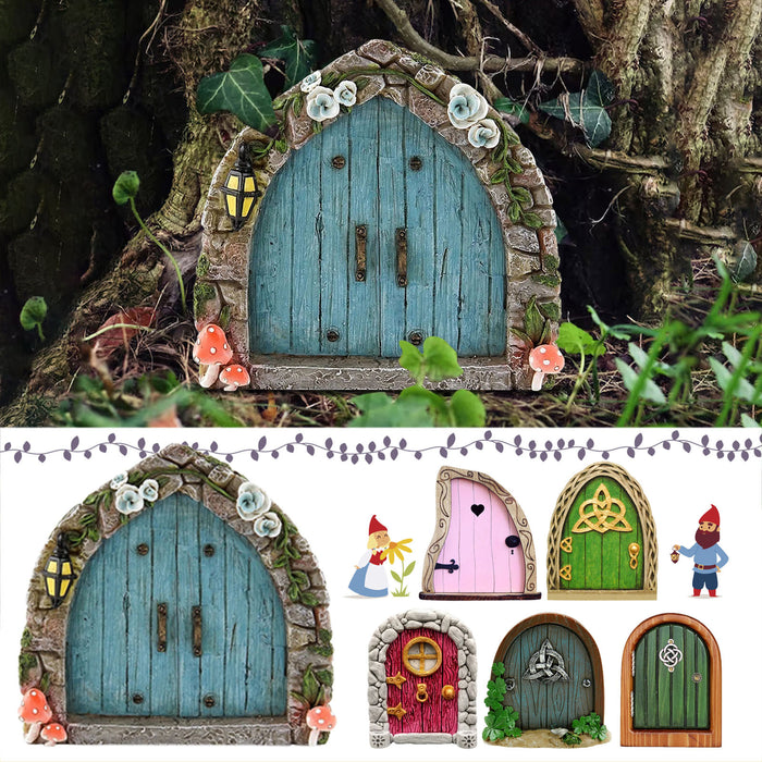 Wholesale  Fairy Gate Door Courtyard Wooden Tree Decoration Wooden Ornament