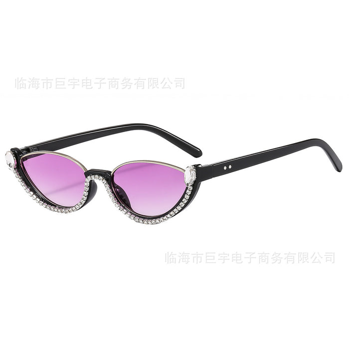 Wholesale New Fashion Cat's Eye Women's Sunglasses Luxury Frame Inlaid Diamond Sunglasses Fashion Glasses
