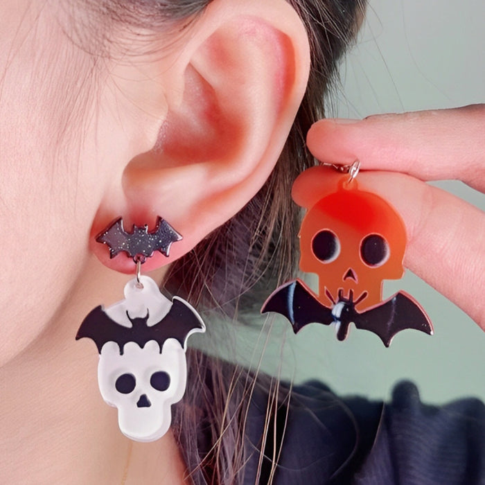 Wholesale Halloween Earrings New Skull Ghost Acrylic Earrings Ab Style Earrings