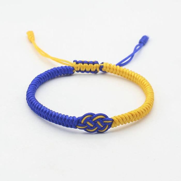 Wholesale New Color Blocked Ukrainian Bracelet Hand Woven Concentric Knot Bracelet Double Coin Knot Bracelet Hand Rope JDC-BT-SX011