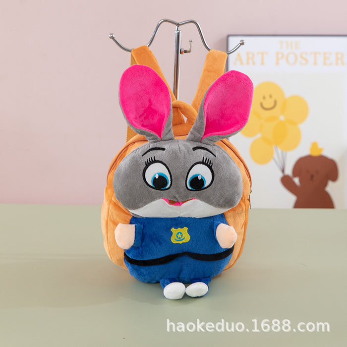 Wholesale Plush small backpack kindergarten school bag cartoon cute girl boy plush backpack