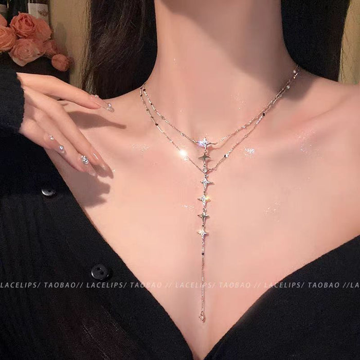 Wholesale Double Layer Overlapping Necklace Women's Body Chain Chain Necklace