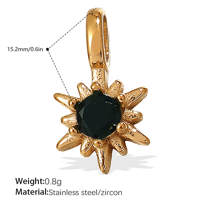 Wholesale DIY Gold-Plated Geometric Colored Gemstone Necklace Pendant