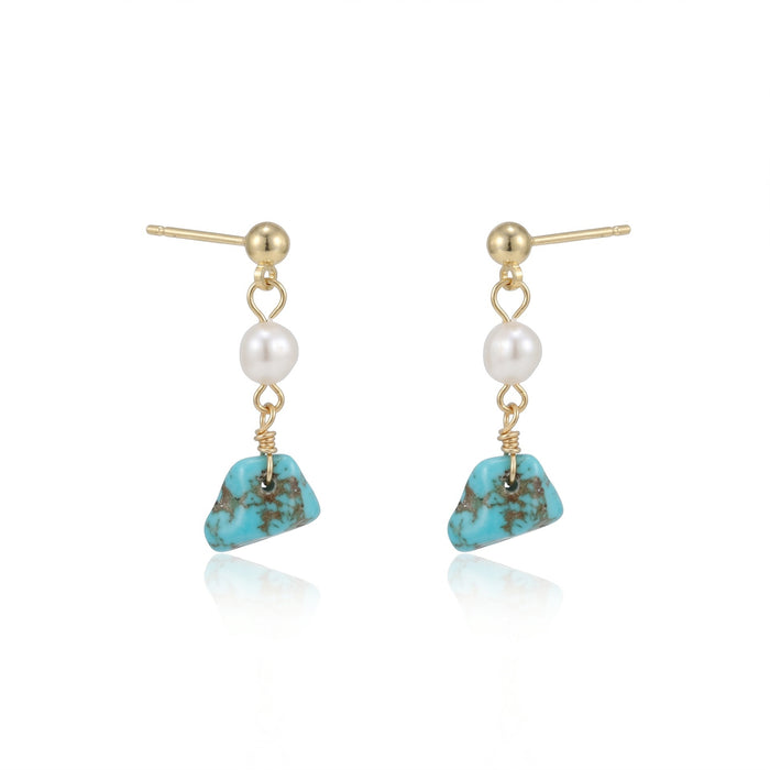 Wholesale Turquoise Geometric Hoops Trendy Design Earrings