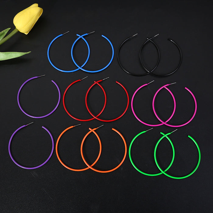 Wholesale Metal Hoops Lacquered Earrings JDC-ES-LiR006