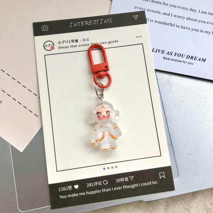 Wholesale Cute cartoon night light bubble astronaut keychain pendant accessory gift car hanging accessory