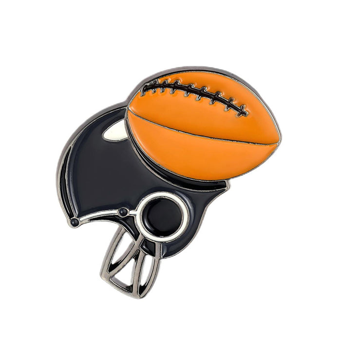 Wholesale Football helmet metal enamel badge brooch with horse n pin