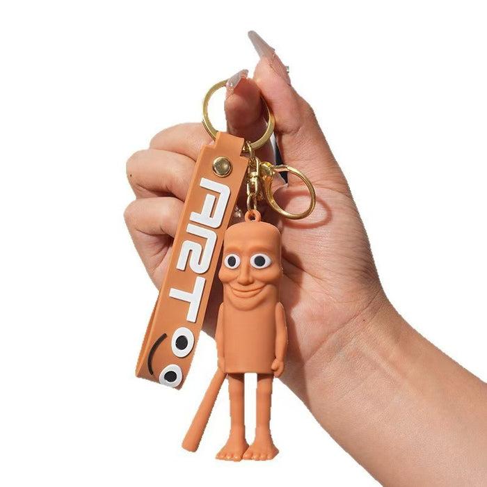 Wholesale Cute PVC cartoon hot-selling shark and stick figure keychains