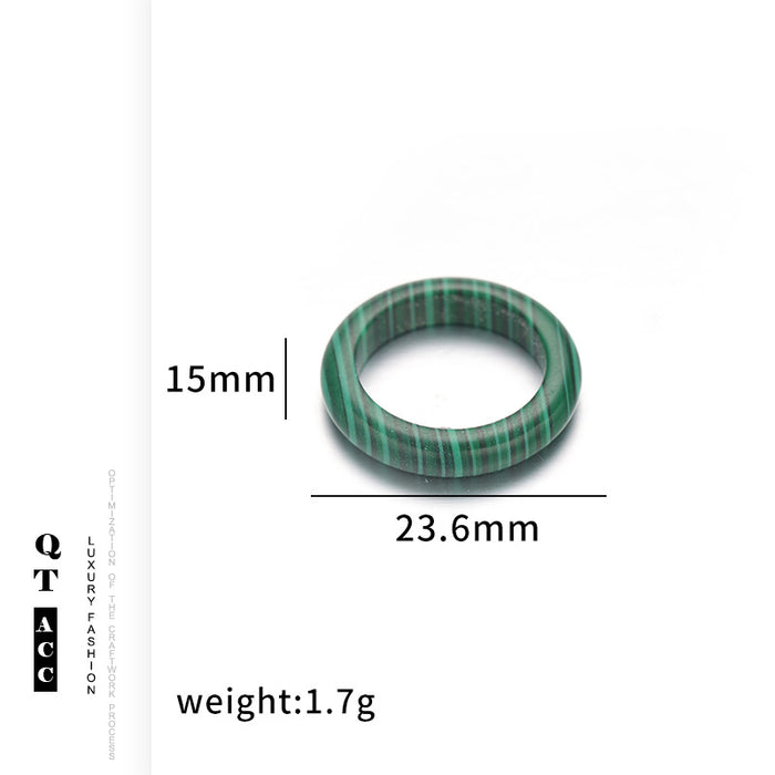Wholesale Vintage brass gold-plated zircon agate titanium steel ring fashionable autumn and winter
