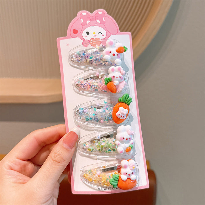 Wholesale Cartoon Children's Soft Glue Hair Clip Set JDC-HC-Jiangx004