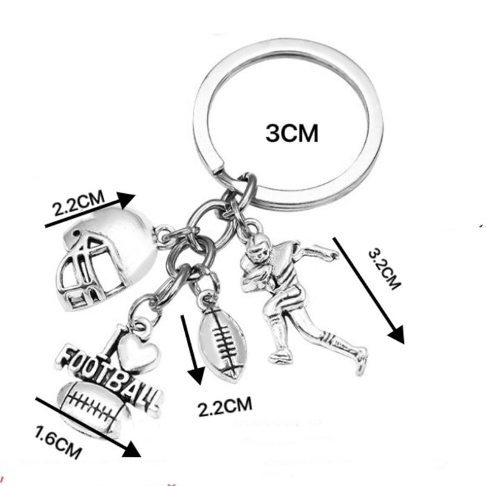 Wholesale Ferroalloy Rugby Helmet Player Keychain JDC-KC-HEMS004