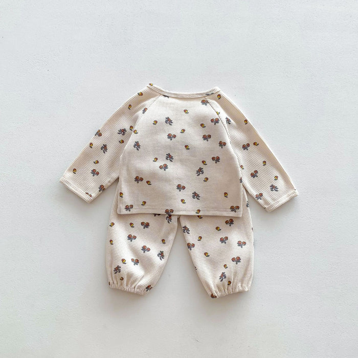 Wholesale Long Sleeve Waffle Top Pants Baby Clothes Set JDC-BC-WeiNiS014