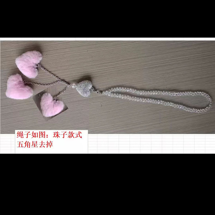 Wholesale Pink Plush Fur Ball Car Pendant Heart Design Car Interior Decoration