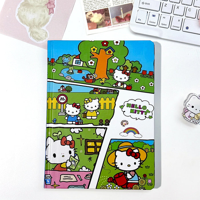 Wholesale 5pcs split mirror cat series color page hard cover cartoon  notebook hand account diary