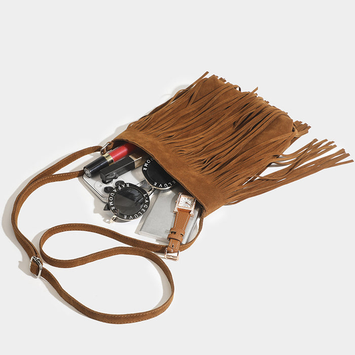 Wholesale PU Bohemian Tassel Classic Vintage Saddle Shoulder Bag JDC-SD-MNK003