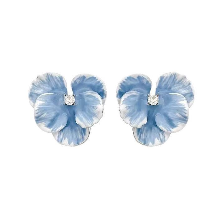 Wholesale Oil painting flower earrings sweet earrings niche earrings for women