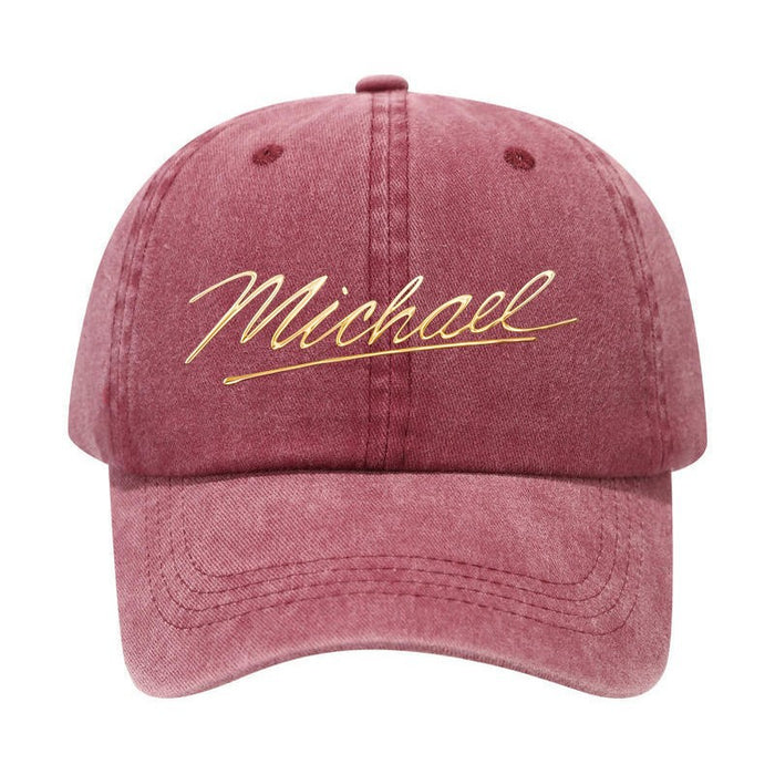 Wholesale Michael son Signature Vintage Washed Baseball Cap Embroidered Breathable Fashion Accessory
