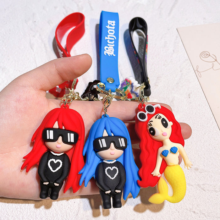 Wholesale Silicone Cartoon Jersey Keychain JDC-KC-Qiwei028