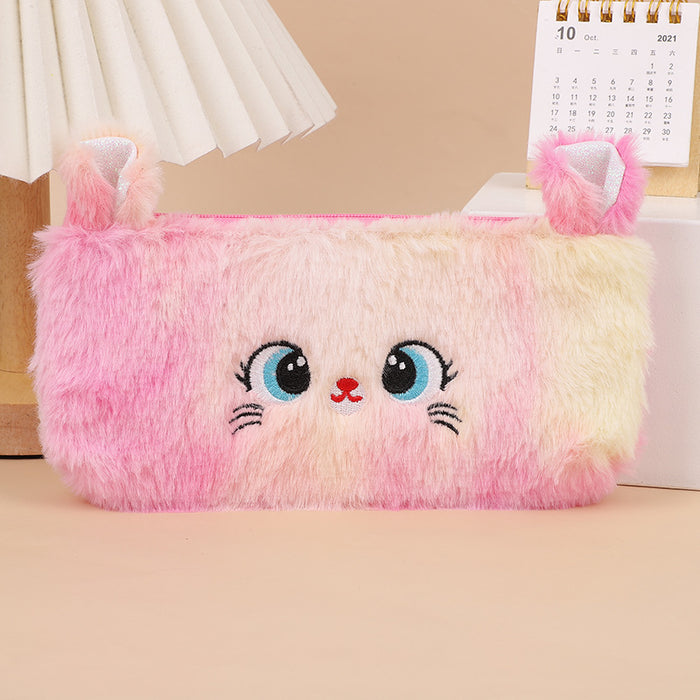 Wholesale Cute Cartoon Plush Kitten Pencil Case
