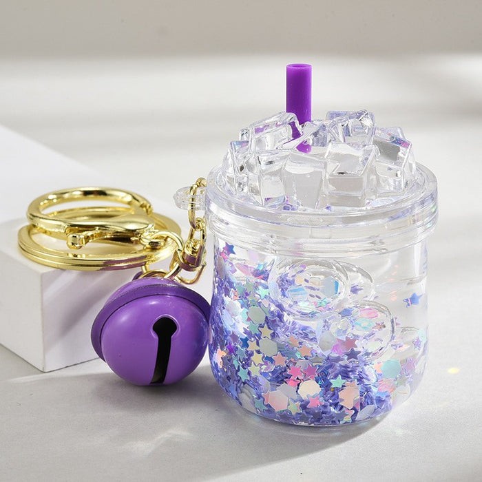 Wholesale Acrylic oil-filled pendant,  glow-in-the-dark iceberg cup keychain