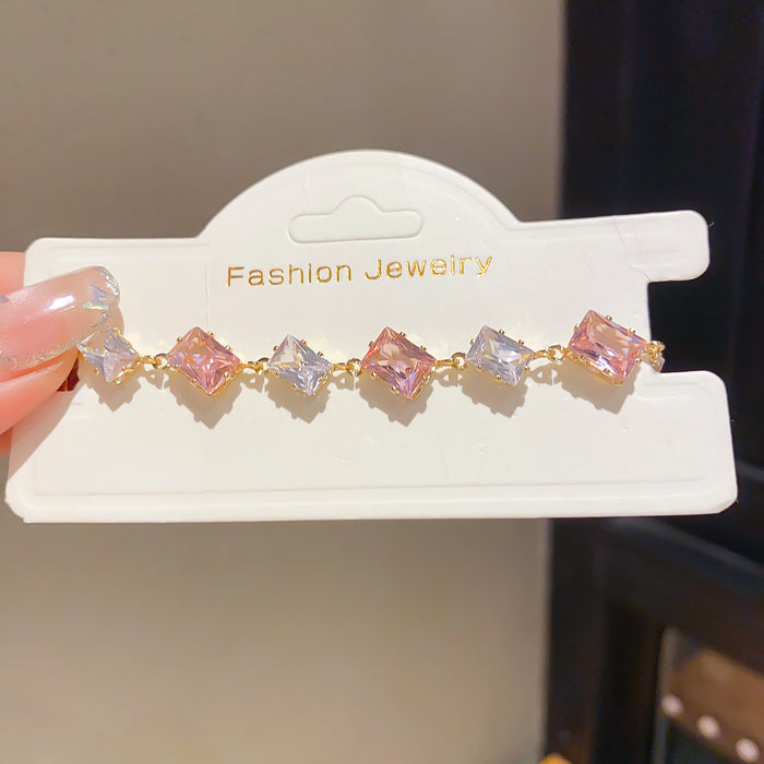 Wholesale Cubic Zirconia Square Oval Bracelet Rhinestone Bangle Jewelry Accessory