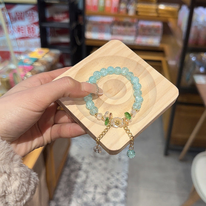 Wholesale Colorful Crystal Flower Bracelet Sunflower Beaded Students Gift Bestie Bracelet