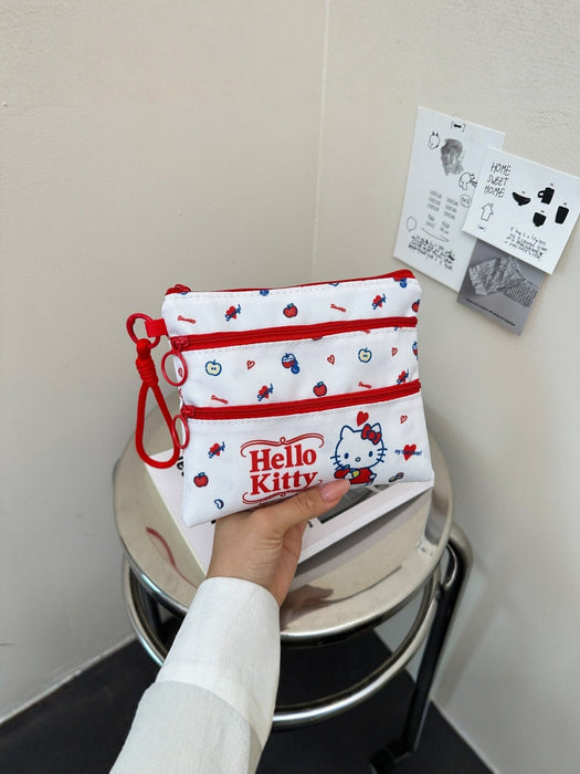 Wholesale Cute Cartoon Cat Kids Coin Purse for Girls Nylon Zipper Pouch School Supply