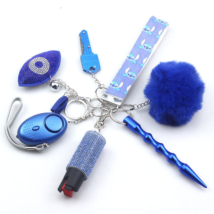 Wholesale Devil's Eye Multifunctional Fur Ball PU Leather Keychain JDC-KC-TouMS084