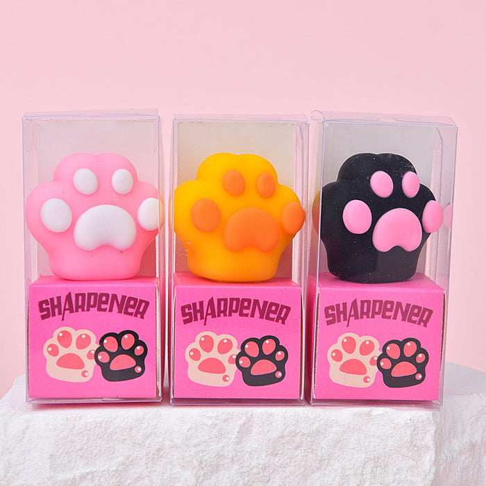 Wholesale 24pcs Cute cat claw cartoon student pencil sharpener pencil sharpener stationery prizes