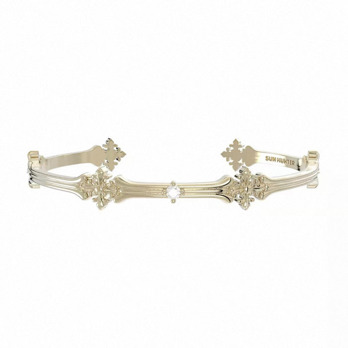 Wholesale Retro Iris Flower Bracelet Titanium Gold Tone Copper Gold Plated Unique Fashion Jewelry Accessory