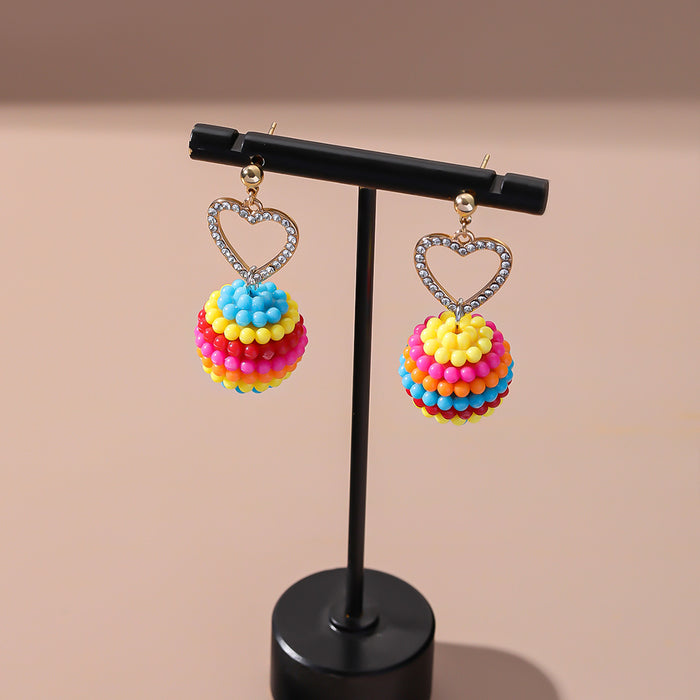 Wholesale Random Color Plum Ball Fashionable Small Fresh Color Earrings JDC-ES-Gute055