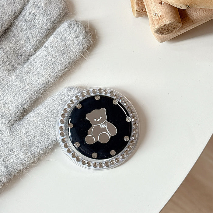 Wholesale Bear-Shaped Mirror Phone Holder with Rhinestones